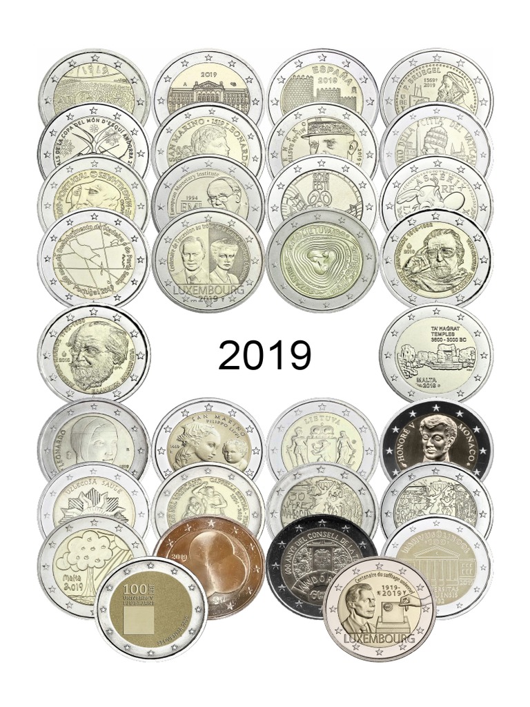 Lot de 25 pièces commémoratives de 2 euros - anniversaire Grand-Duc