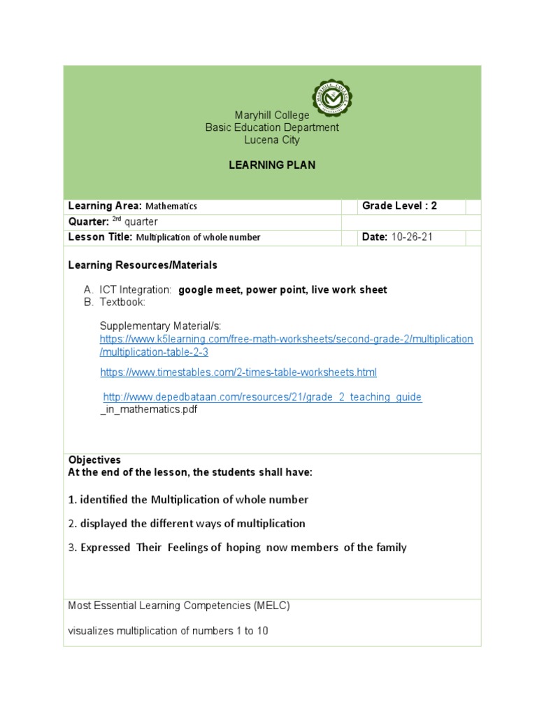 Multiplication Basics for Grade 2 | PDF | Multiplication | Mathematics