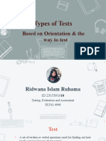 Ridwana Islam Ruhama, Test Type