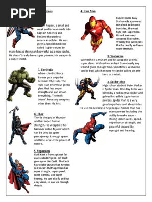 6 Superheroes Reading