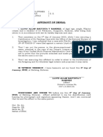 Affidavit of Denial-Lloyd Allan Bautista