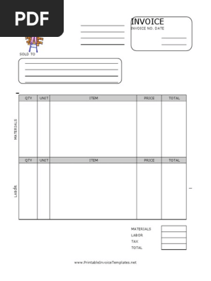 Window Repair Invoice Template