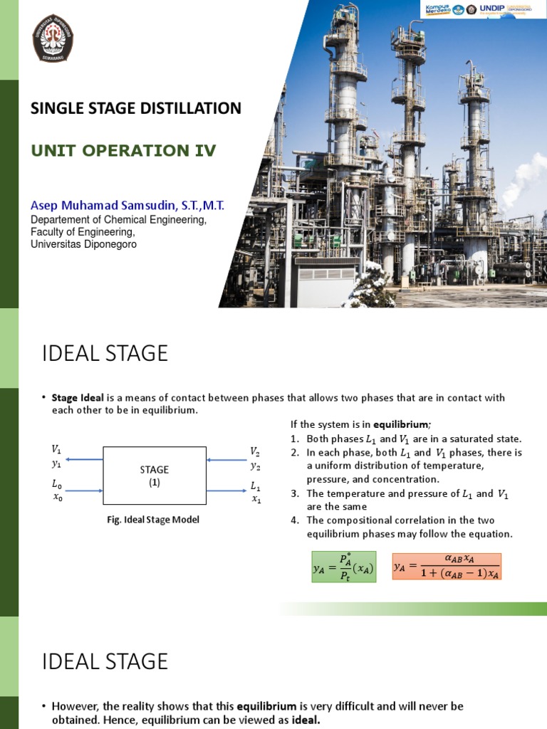 Single Stage Distillation Pdf Distillation Phase Matter