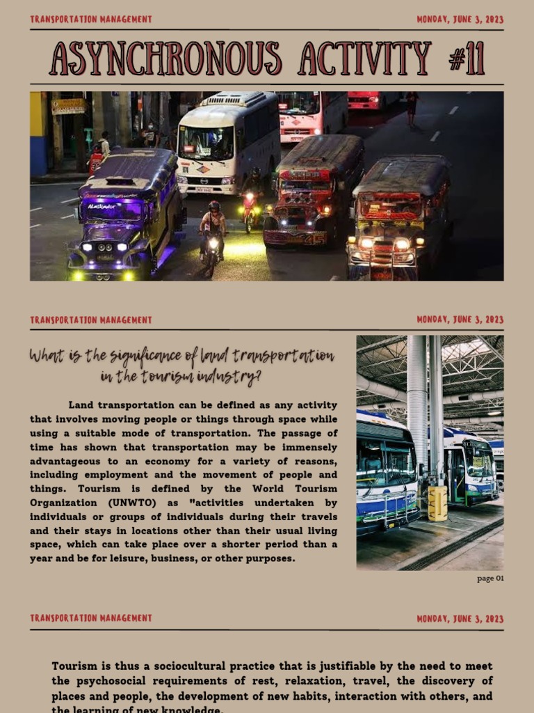 Transportation Management PDF Transport Tourism