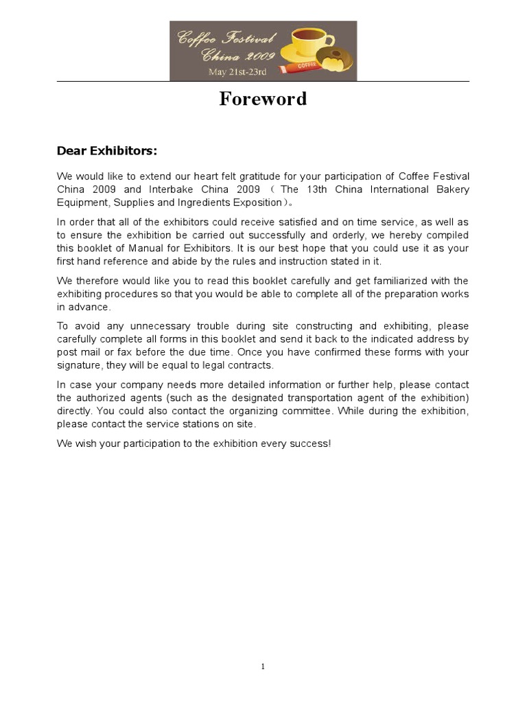 Exhibitor Manual Pdf Service Industries