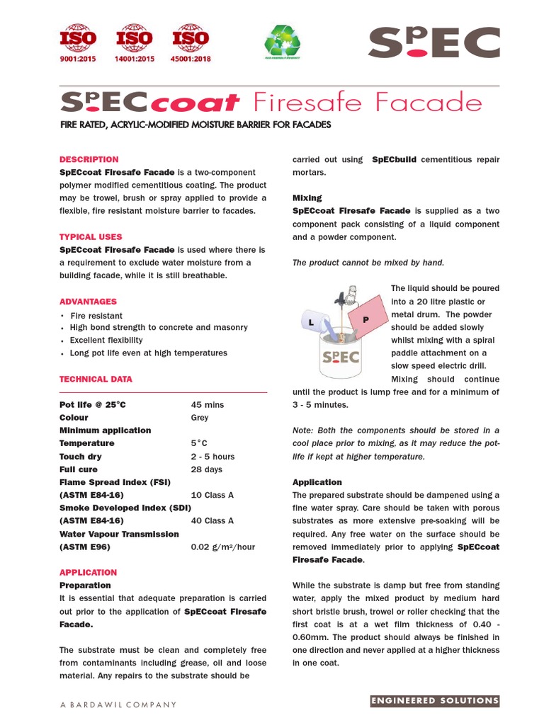 SpECcoat Firesafe Facade Overview | PDF | Concrete | Building Materials
