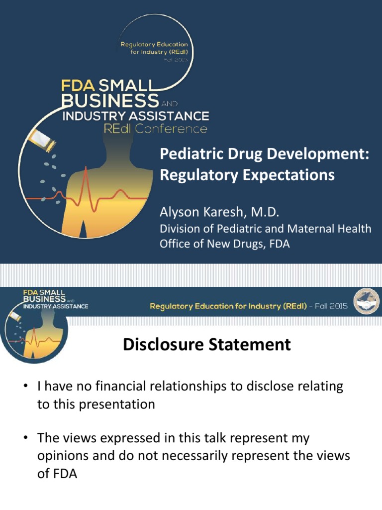 Pediatric Drug Development Regulatory Expectations PDF Food And
