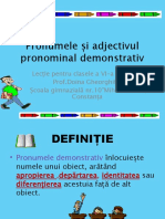 Pronumele Și Adjectivul Pronominal Demonstrativ