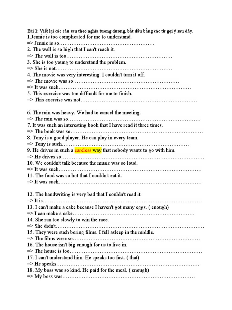 Rewrite Sentences and Fill-in Exercises | PDF | Language Arts & Discipline