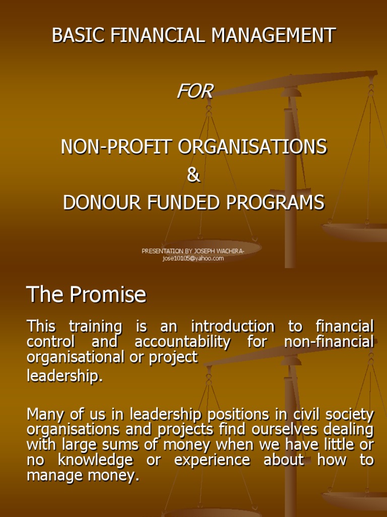 Basic Financial Management For Non Profit Orgs Pdf Bookkeeping