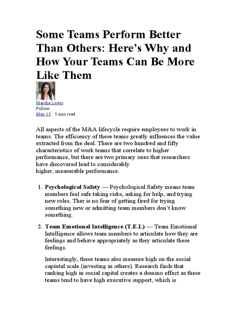Some teams perform better than others pdf agile software
