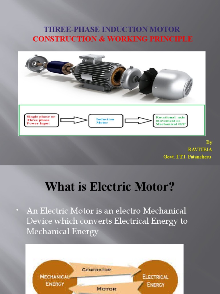 3phase Induction Motor Principle PDF Electric Motor