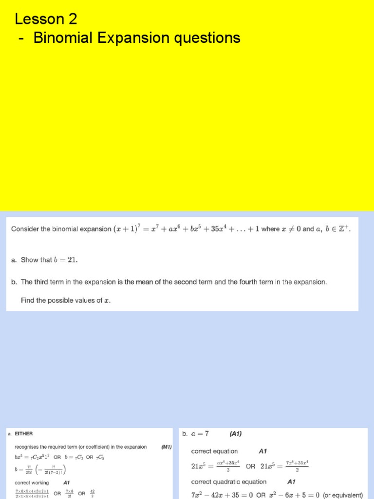 Slaa binomial expansion stats e pdf teaching methods materials