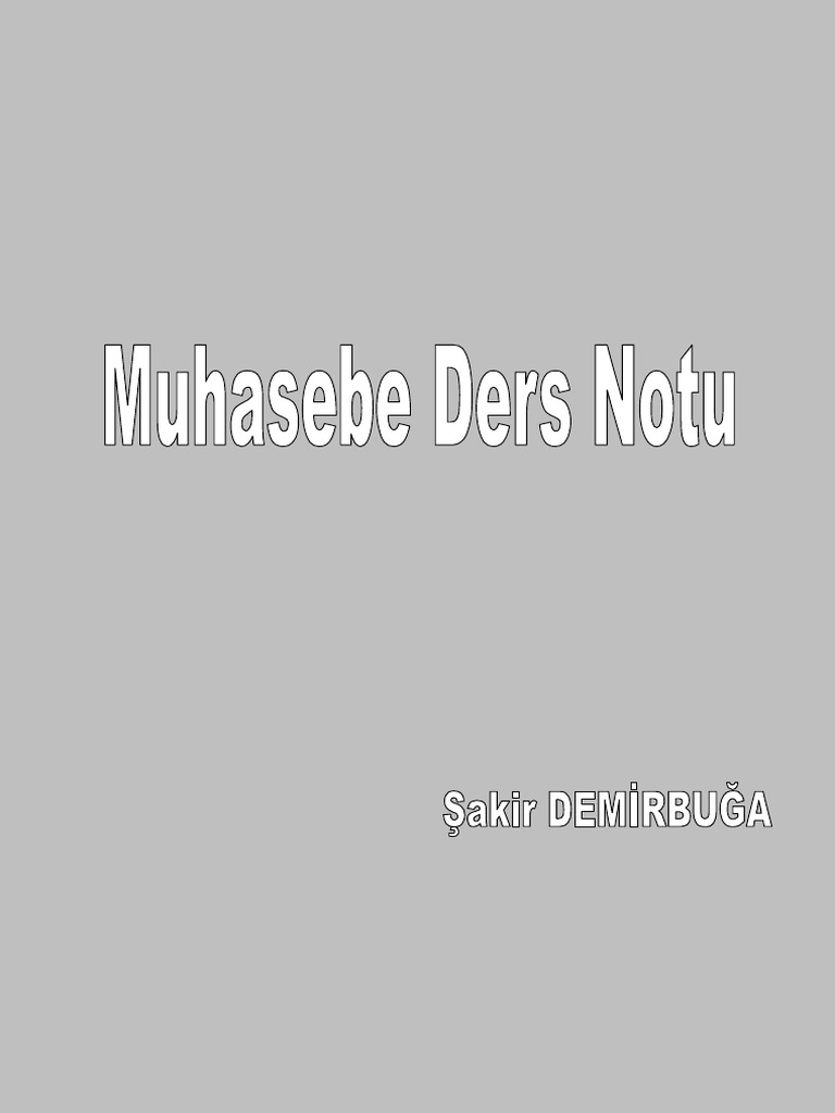 Muhasebe Ders Notlari Pdf