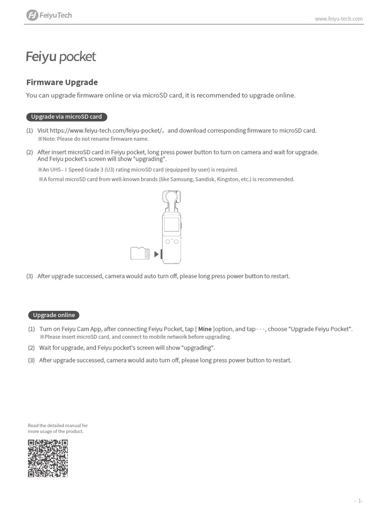 Feiyu pocket firmware update manual en pdf