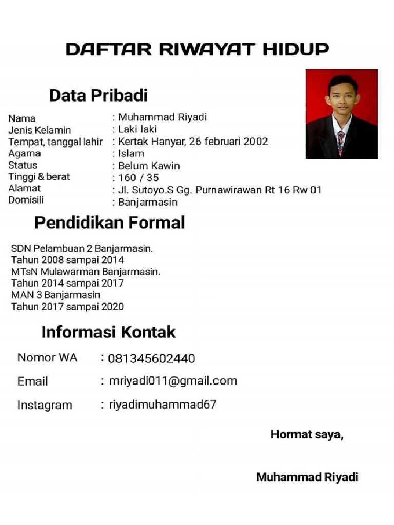 Muhammad Riyadi - FL.a.05.1 - CV | PDF