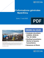 Briefing Humanitaire Du 11 Août 2023 - (Démocratie Republic of The Congo)