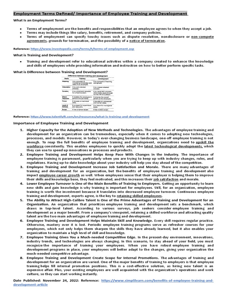 Employment Terms PDF Employment Cognitive Science
