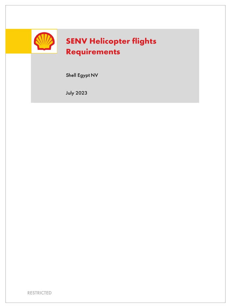 SENV Helicopter Flights Requirements | PDF | Baggage | Dangerous Goods