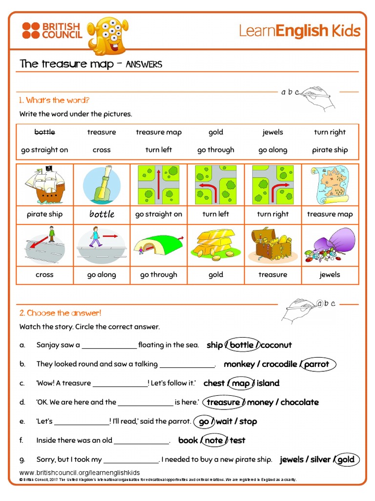 Short Stories The Treasure Map Answers Pdf