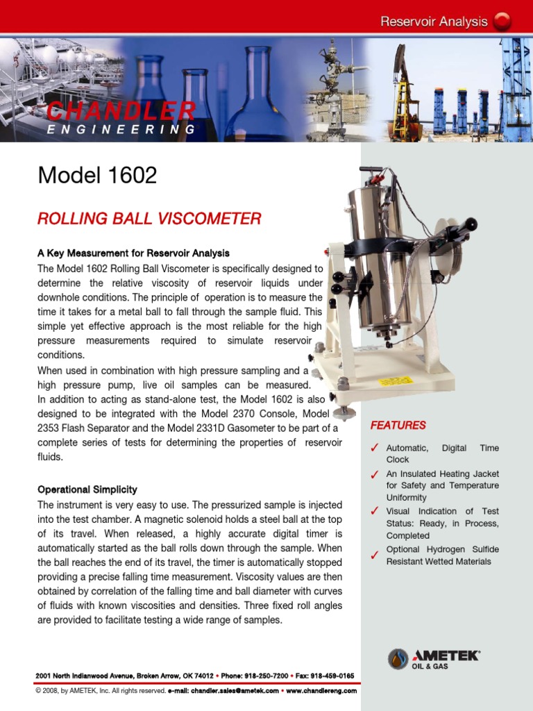 Rolling Ball Brochure PDF Viscosity Mechanical Engineering