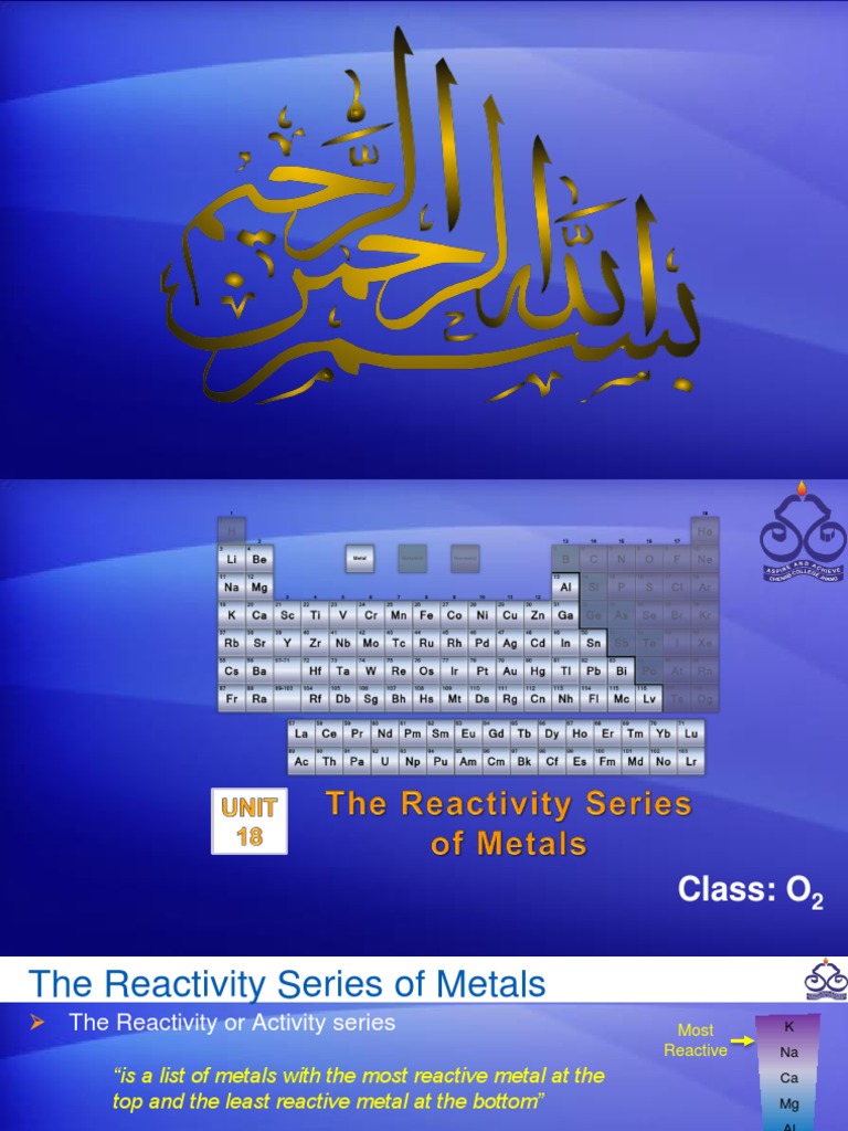 Metals Reactivity Series Explained | PDF | Sodium | Magnesium