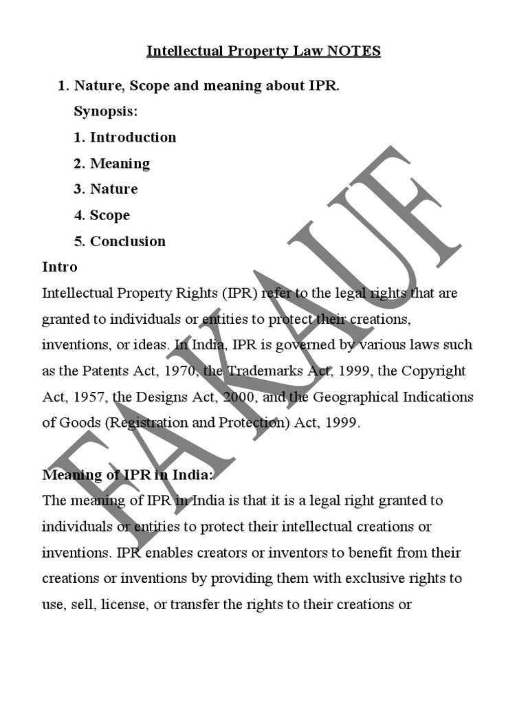 Ultra Premium Ipr Notes Pdf Patent Application Intellectual Property