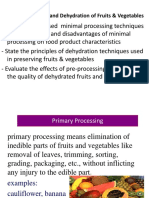 4th Lecture - Minimal Processing and Dehydration of Fruits & Vegetables