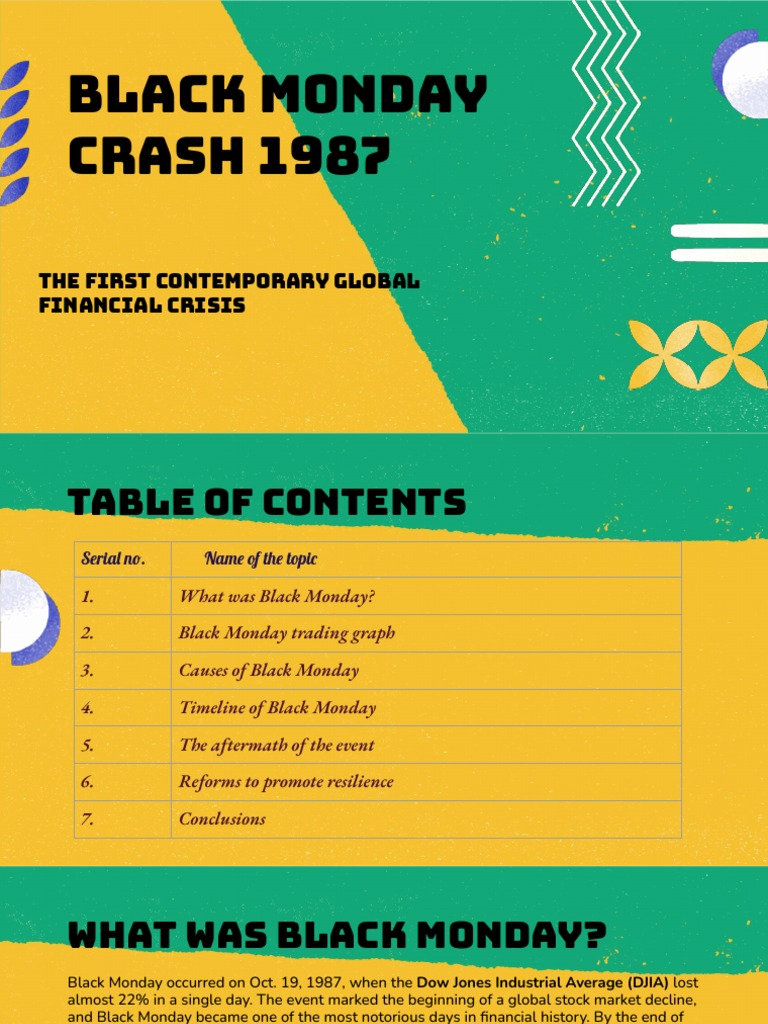 Black Monday Crash 1987 | PDF | Stock Market Crash | Stocks
