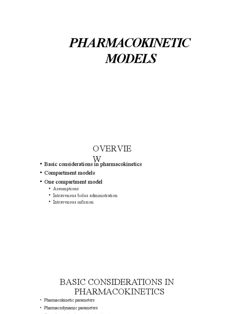 One Compartment Model in IV Infusion | PDF | Pharmacokinetics ...