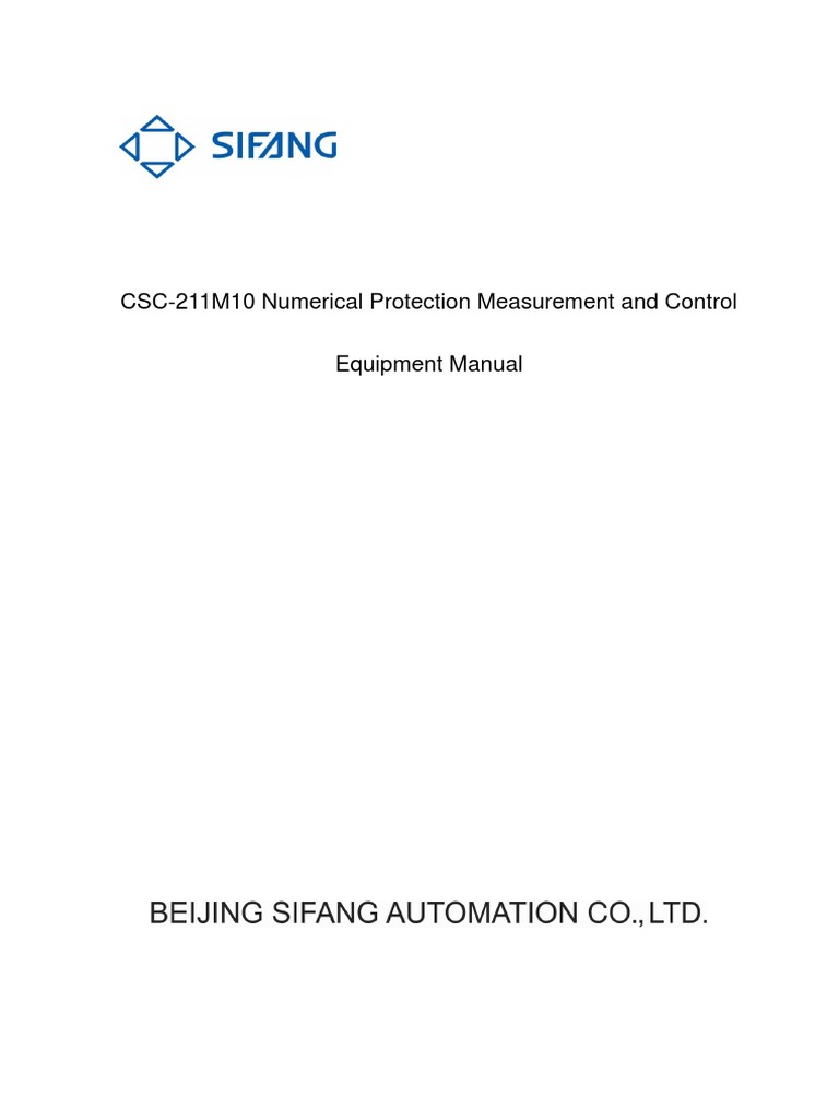 Sifang Csc211m10Bcpu With Mimic Manual (F0sf.451.121e) v1.1 PDF
