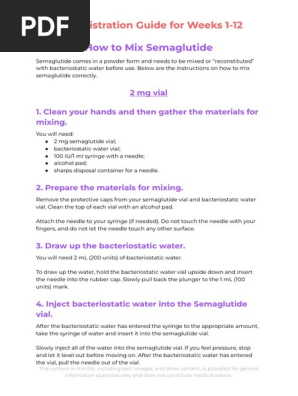 Semaglutide Mixing and Administration Guide | PDF | Syringe