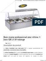 Vitrine Chauffante Bain Marie Professionnel 4 Bacs GN 1 - 1 Avec Vidange