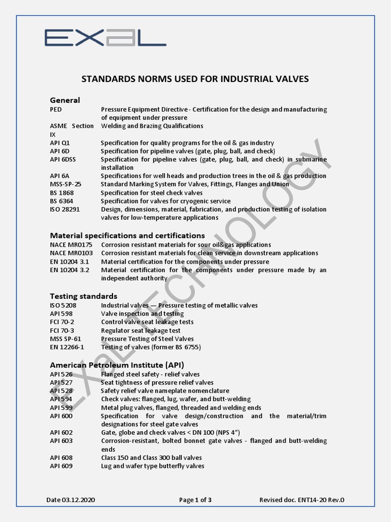 Industrial Valve Standards Overview | PDF | Valve | Industrial Processes