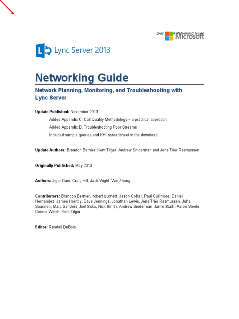 Lync Server Networking Guide v2 - Randall DuBois | PDF | Computer ...
