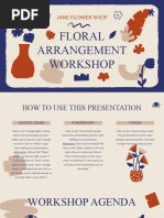 Navy Beige Abstract Floral Arrangement Workshop - Class