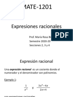 1.6 Expresiones Racionales (Mate 1201 2020-20 Secciones 2, 3 y 4)