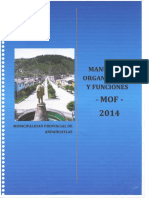 Manual de Organización Y Funciones: Municipalidad Provincial de Andahuaylas