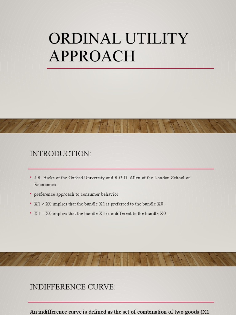 Ordinal utility approach pdf utility scientific theories