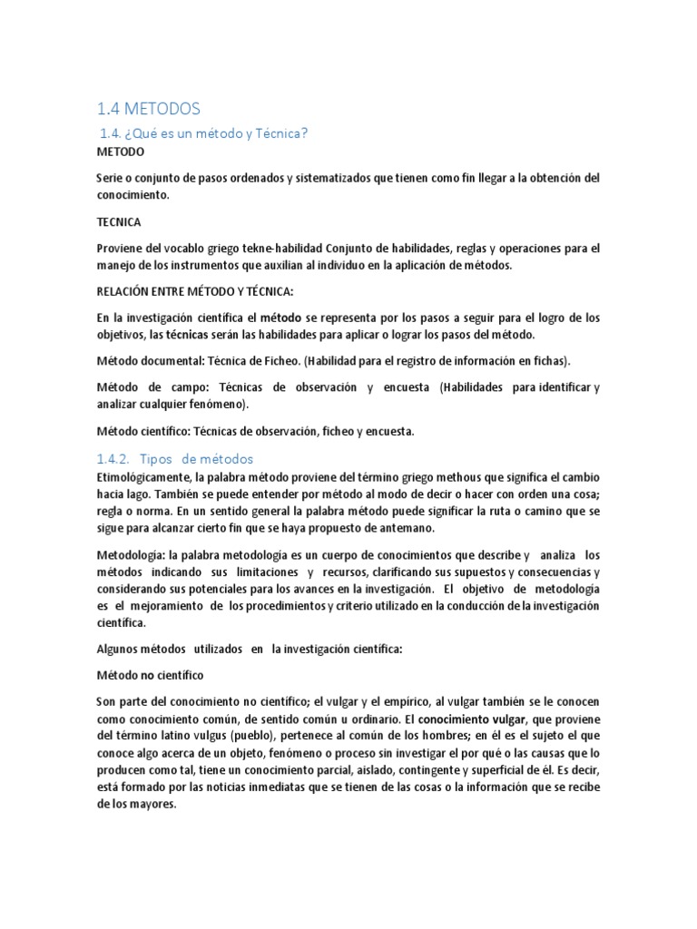 14 Metodos - 15la Investigación y El Investigador | PDF | Método ...