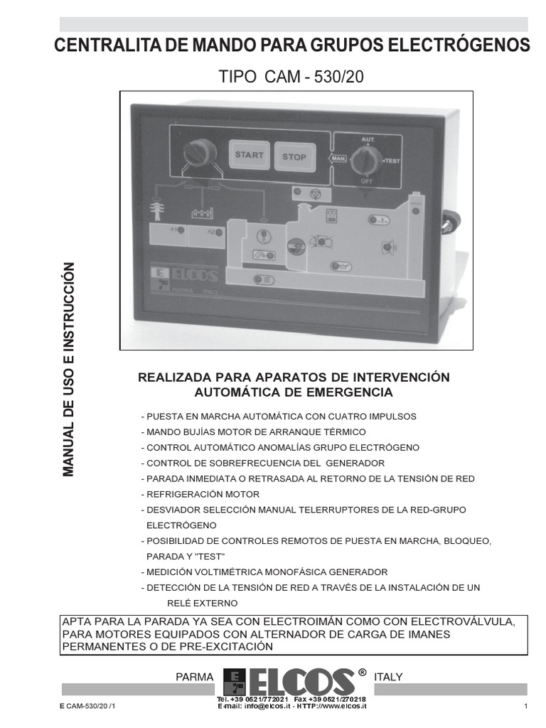 Controladores Elcos CAM 20 y 530 | PDF | Generador eléctrico | Relé