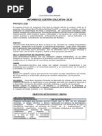 Informe Gestion Educativa - 2020 | PDF | Aprendizaje | Maestros
