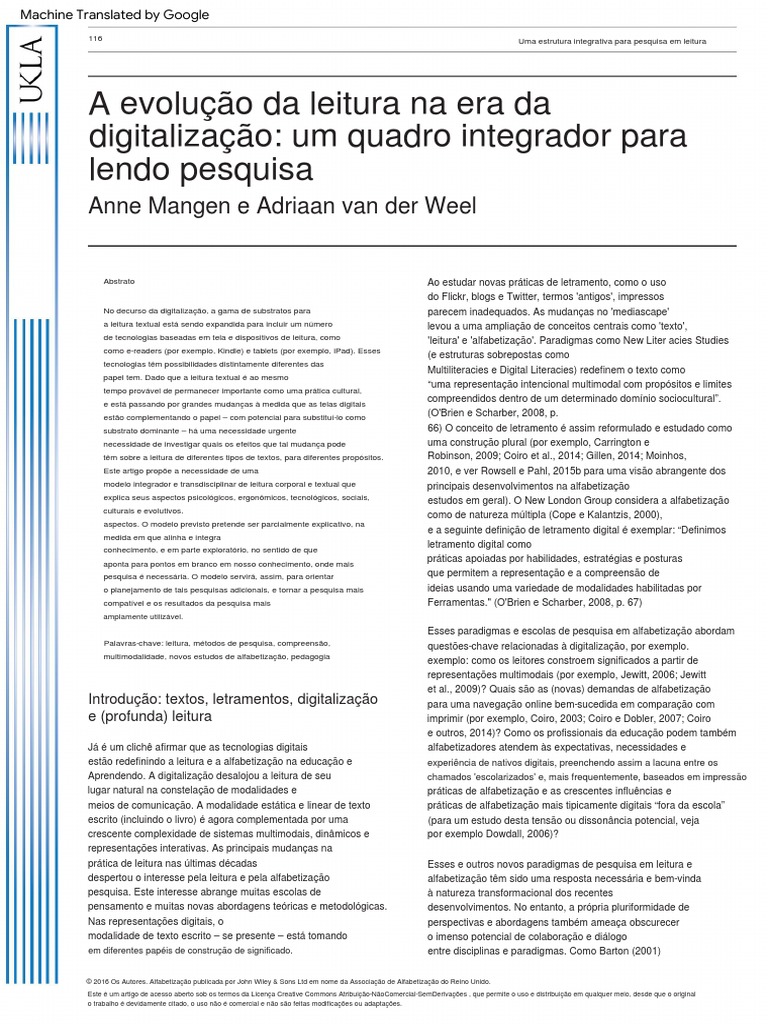 Evolução da Leitura na Era Digital | PDF | Alfabetização | Sociologia