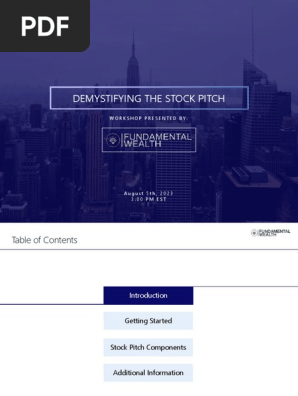 stock pitch information