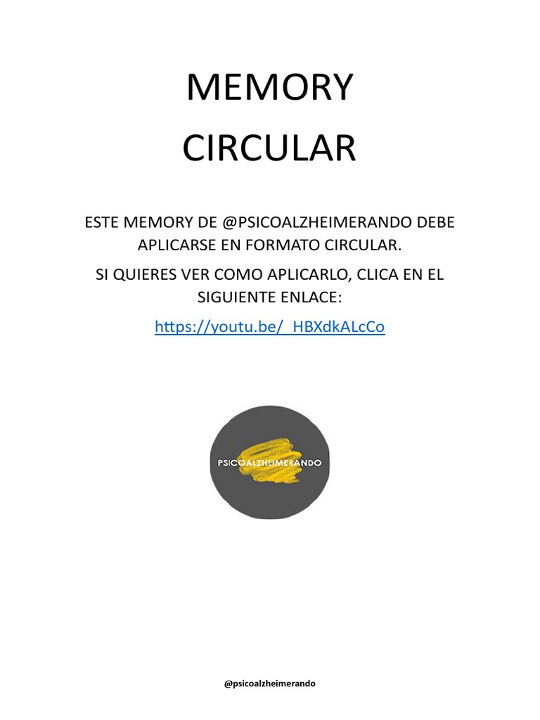 Memory Circular de Psicoalzheimerando | PDF | Estilo de vida
