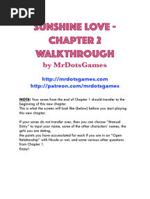 Sunshine Love v.0.2 Walkthrough Ch2 Subscribestar Version