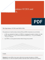 The Equivalence of DFA and NDFA