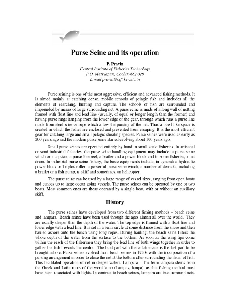 Overview of Purse Seine Fishing Methods | PDF | Rope | Fish