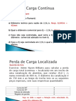 Lista - Condutos Forçados e Perda de Carga - NOTA PARA N2