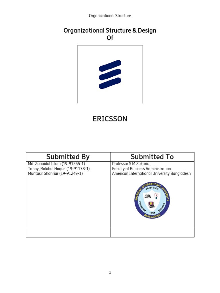 Ericsson Organizational Structure Overview | PDF | Internet Of Things ...